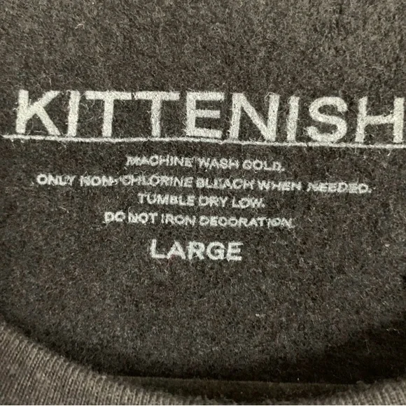 Kittenish Black Graphic Sweatshirt Sz L - Picture 5 of 6